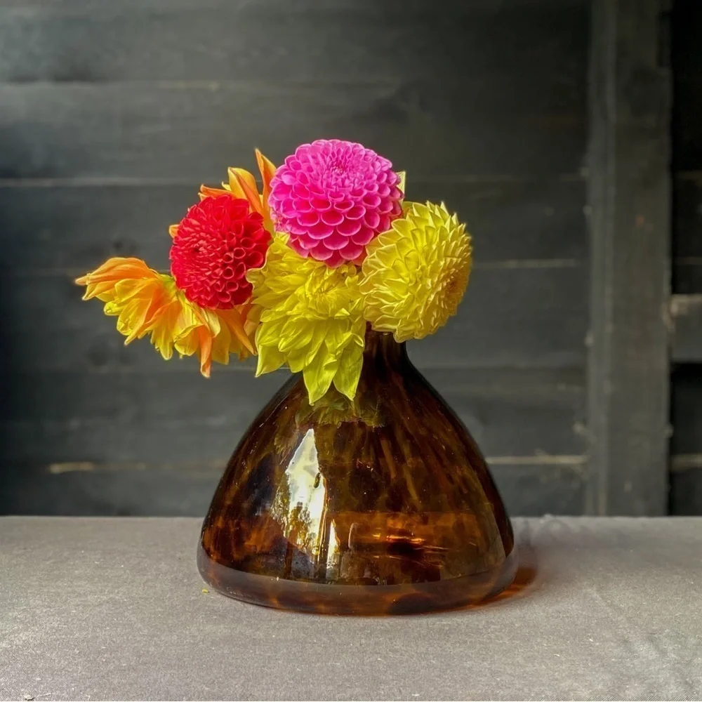 Maestri Vetrai Tortoiseshell Handblown Glass Vase